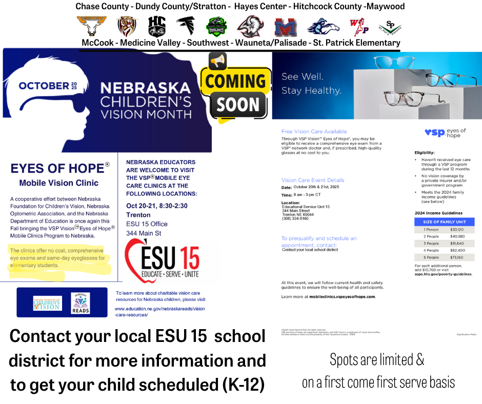 Vision Clinic coming to ESU 15